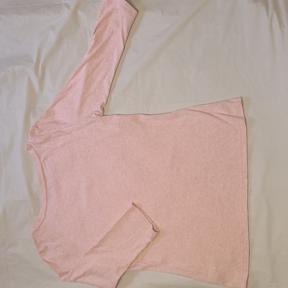 Talbots Petites: Pale Heathered Pink 3/4 Sleeve, Boat Neck, 100% Cotton Shirt MP - Picture 2 of 14